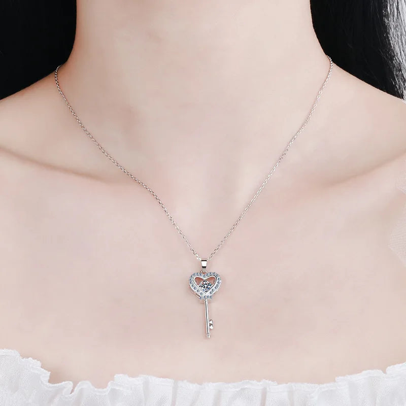 Silver Moissanite Necklace