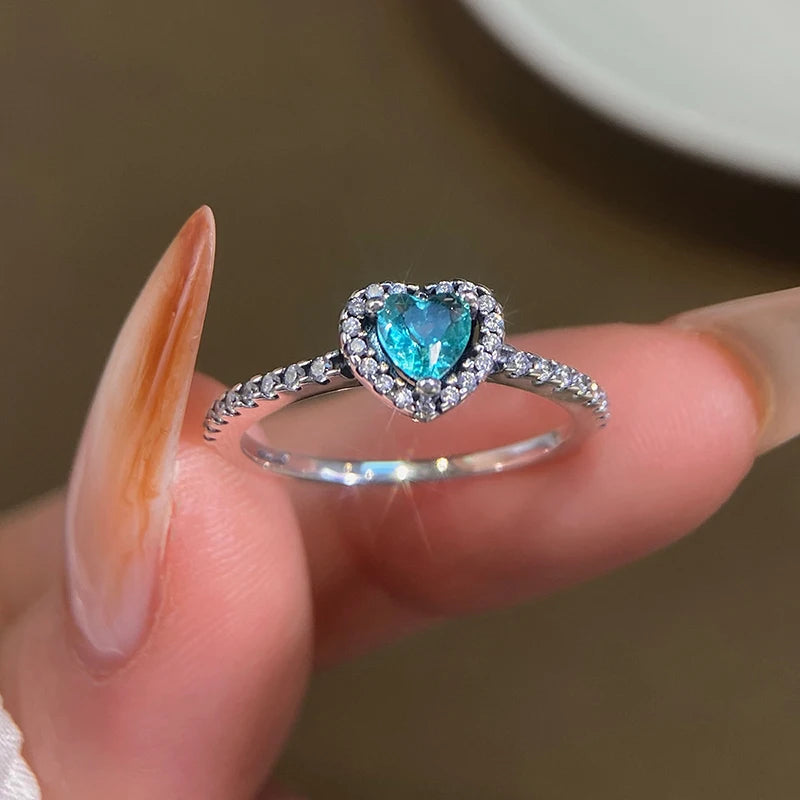 Love Heart Ring Real 925 Sterling Silver