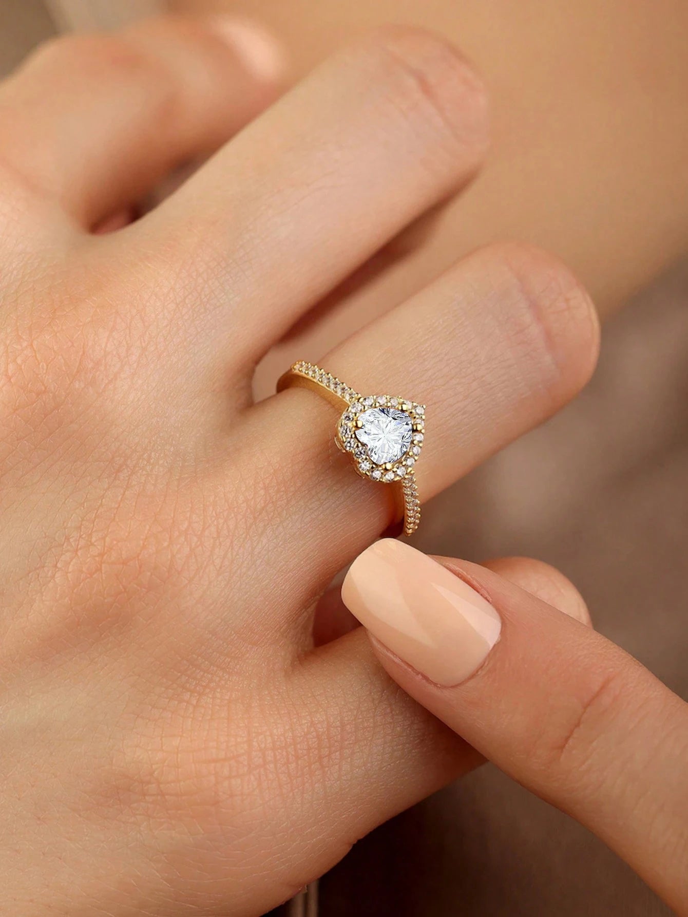Love Heart Ring Real 925 Sterling Silver