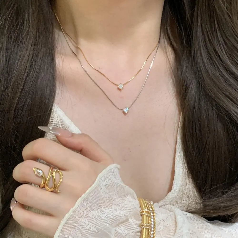 Silver Diamond Necklace