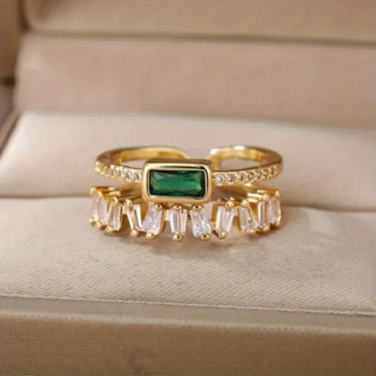 Double layer zircon ring