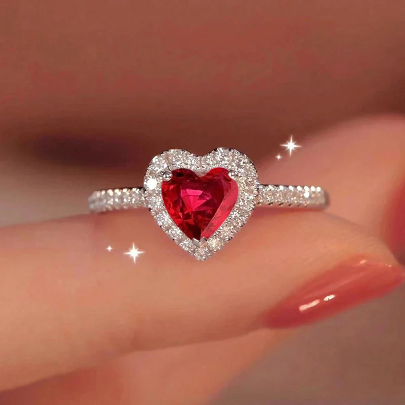 Love Heart Ring Real 925 Sterling Silver