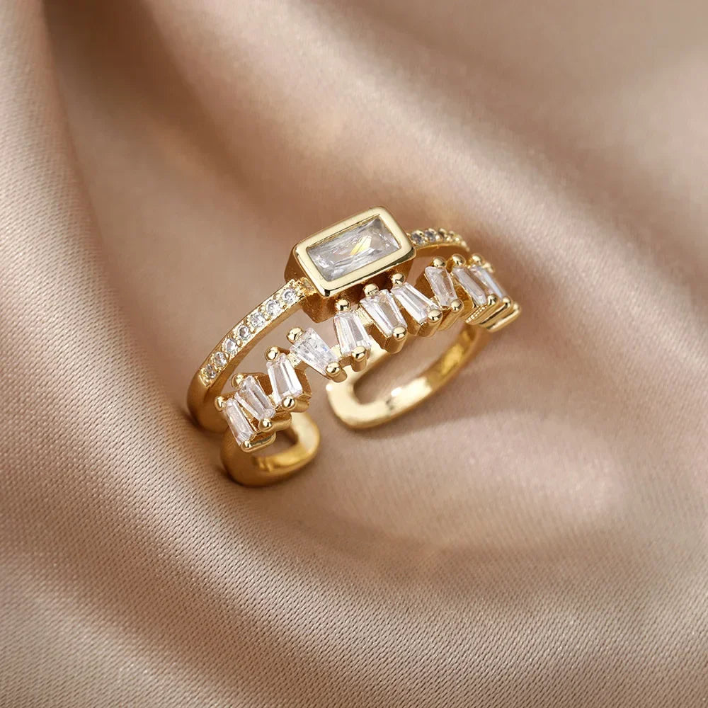 Double layer zircon ring
