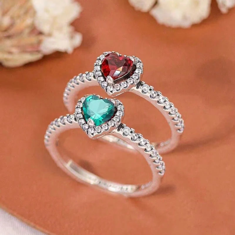 Love Heart Ring Real 925 Sterling Silver